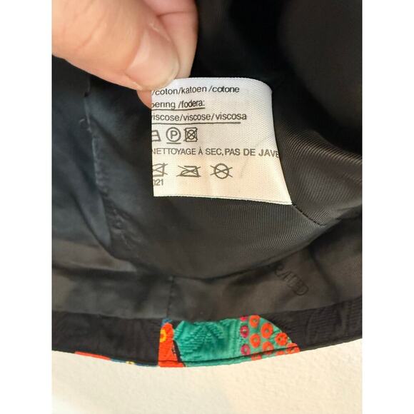 Vintage 90s/80s Louis Feraud Short Sleeve Blazer Abstract Butterfly Cotton 12 - Picture 6 of 11